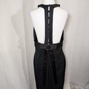 Vintage Black Evening Gown Maxi Dress Halter Wedding Formal Prom Size 11/12